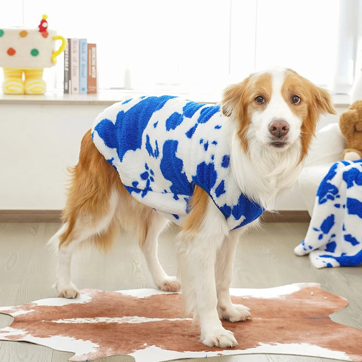 Cute Dog Jacket Soft Fleece Warm For Medium and Large Dogs