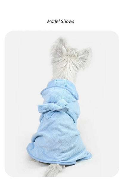 Pet Dog or Cat Towels Bathrobes With Cap Soft Drying Bath Pet For Cat Hoodies Puppy