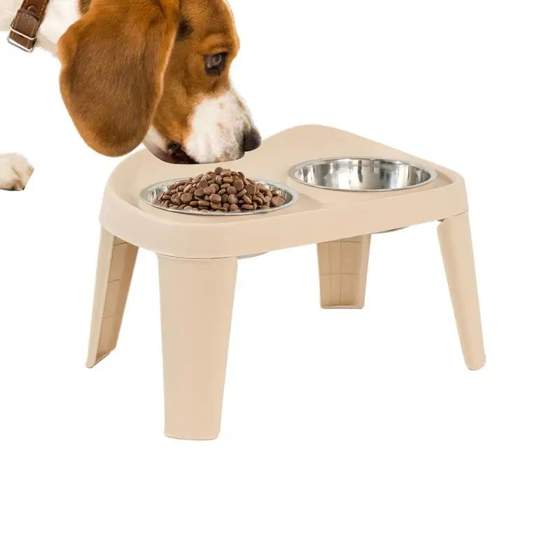 Elevated Dog Feeder, foldable Raised Stand with Double Stainless Steel Food Water Bowls for Small Medium Large Dogs