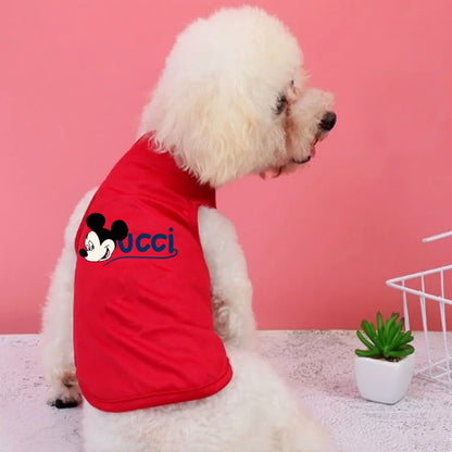 1pc   Mickey minimalist print printed pet vest, soft and breathable pet sleeveless T-shirt