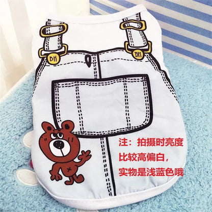Pet Dog Clothes Cartoon Clothing Puppy Dogs Soft Vests Summer Shirt Casual T-Shirt for Small Pet Supplies