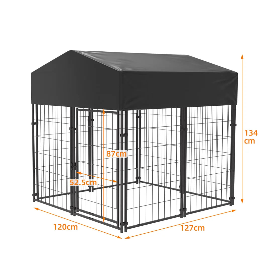 Heavy Duty Kennel, Welded Metal Playpen 64.9”, Large Animal Cage for Outdoor And Indoor Use