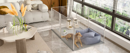 1Pc Large Acrylic Dog Playpen Cage  with Waterproof Fertility Pad