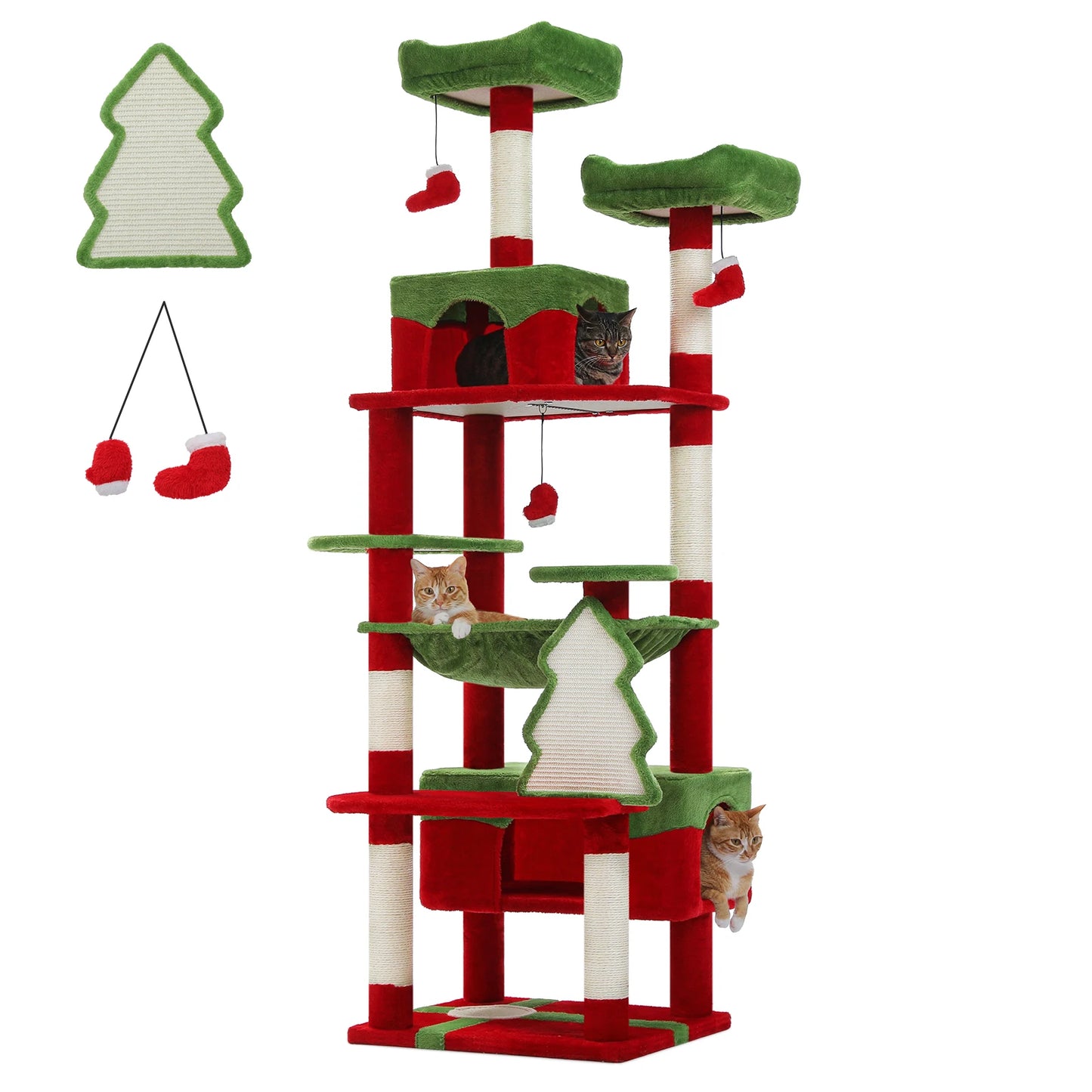Large Cat Tree and Tower for Indoor Cats With Sisal-Covered Scratching Posts Spacious Hammock Padded Perches and Condos