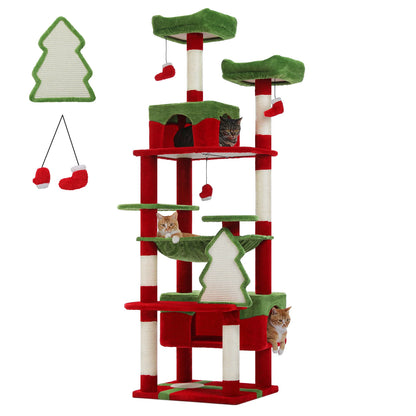 Large Cat Tree and Tower for Indoor Cats With Sisal-Covered Scratching Posts Spacious Hammock Padded Perches and Condos