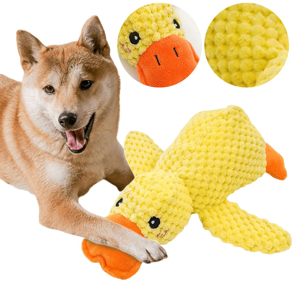 Dog Calming Duck Pet Plush Toy with Quacking Sound, Calming Duck Dog Toy Pillow Toy