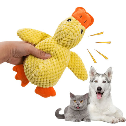 Dog Calming Duck Pet Plush Toy with Quacking Sound, Calming Duck Dog Toy Pillow Toy