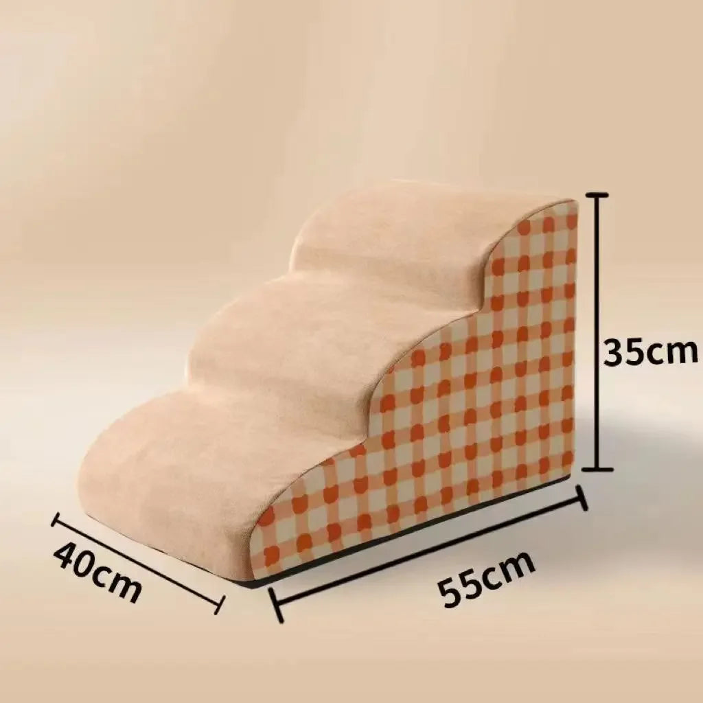 1pc Pet Stairs for Sofa & Bed, 2/3 Step Foam Ramp for Small Senior Dogs, Portable Non-Slip Steps To Relieve Joints