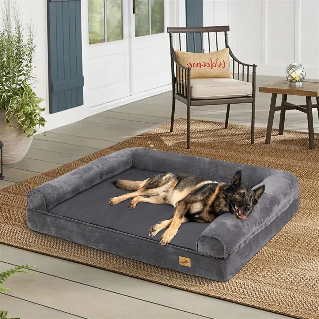 Large Dog Bed, Extra Large Orthopedic Pet Mattress Couch, Removable Washable Cover Soft Sponge Foam
