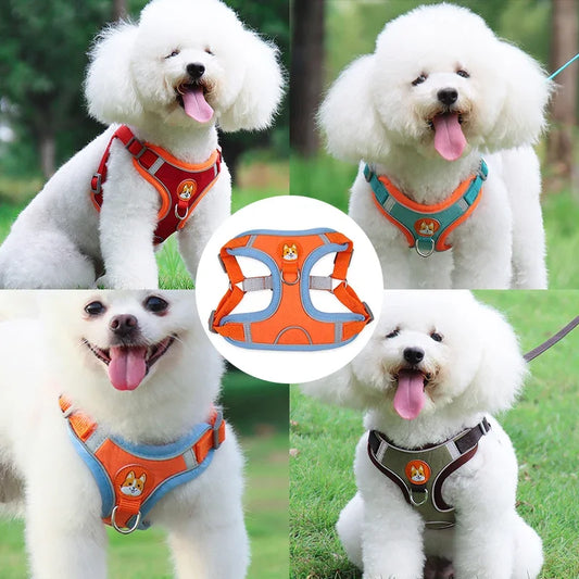 New Pet Dog Harness Leash Set, Reflective Adjustable Puppy harness,Walking or Running Harness For Small or Meduim Dogs