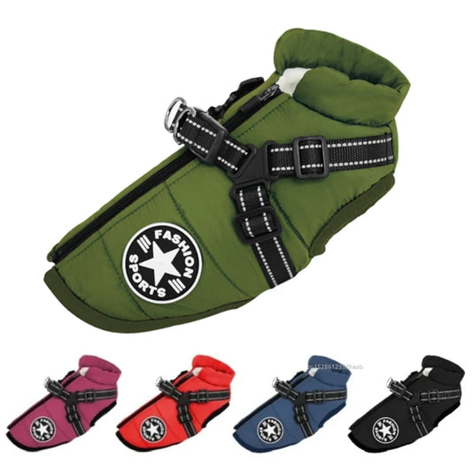Winter Warm Pet Dog Jacket with Harness,  Waterproof Dog Coat / Vest for Small & Medium Dogs