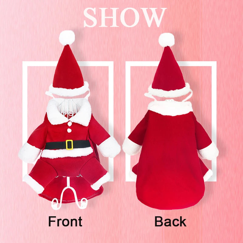 Cute Dog Santa Claus Outfit Christmas Costume for Small Dogs & Cats