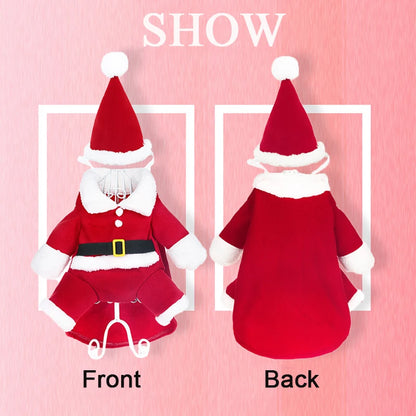 Cute Dog Santa Claus Outfit Christmas Costume for Small Dogs & Cats