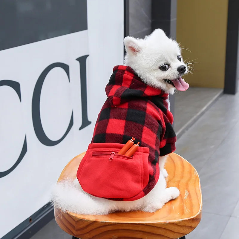 Dog Winter Coat, Pet Jacket Plaid Reversible  for Small, Medium or Large Dogs