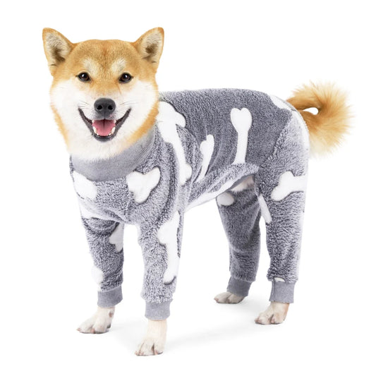 Warm Fleece Puppy Dog Pajamas Pet Overalls Costumes For Small - Large Dogs