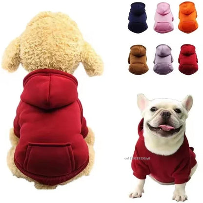 Autumn/Winter Pet Cotton Hooded Sweatshirts for Small Dogs & Cats