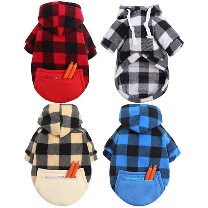 Dog Winter Coat, Pet Jacket Plaid Reversible  for Small, Medium or Large Dogs