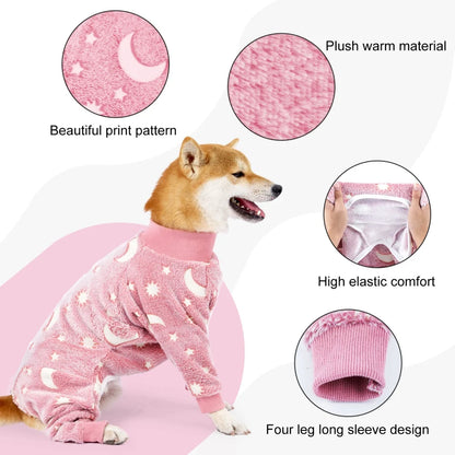 Warm Fleece Puppy Dog Pajamas Pet Overalls Costumes For Small - Large Dogs