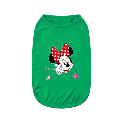 1pc Playful Minnie print pet vest, soft and breathable pet sleeveless T-shirt