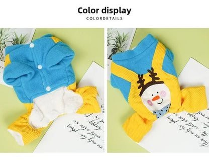 Cat Clothing for Winter Thick Four-legged Coat for Warmth