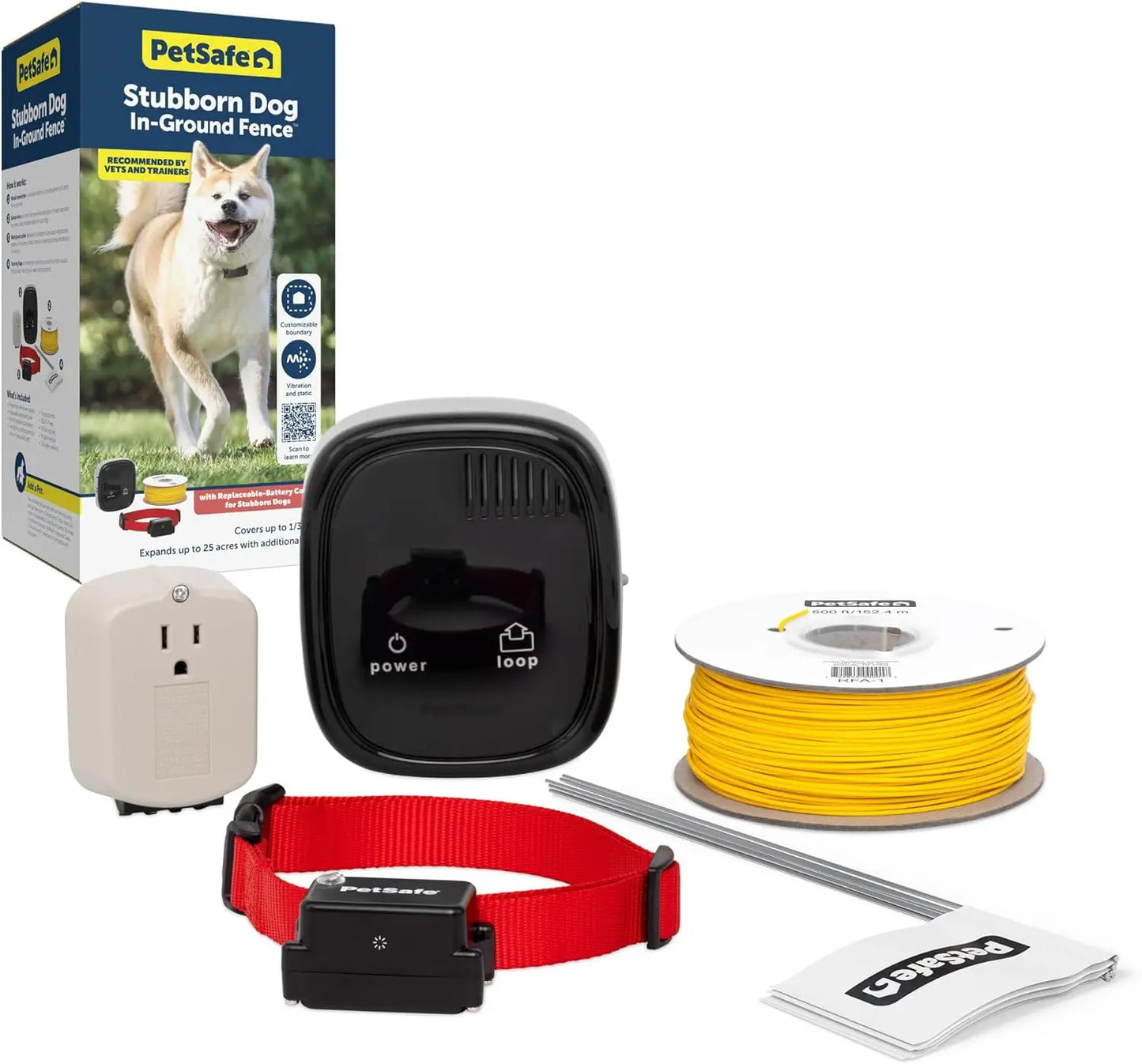 Invisible Dog Fence Kit - Covers 1/3 Acre, Safe Static Collar for Dogs 8lb+, Easy DIY Installation