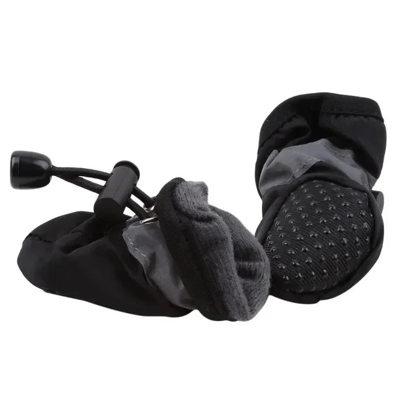 4pcs Dog or Cat Soft-Soled Shoes Waterproof Pet Dog Shoes Anti-Slip Rain Snow Boots Footwear