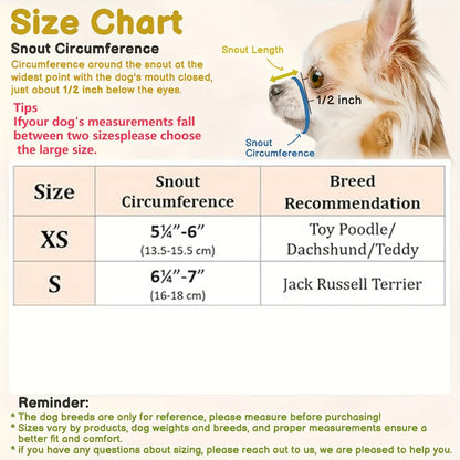 Mesh Muzzle For Short Snout And Small - Medium Dogs, Anti-Biting