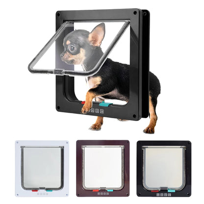 Puppy or Kitten Safety In&out Pet Door with 4 Way Security Lock Dog Cat Flap Door Cat Puppy Safety Gate Pet Doors and Sliding Door