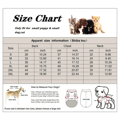 Winter Fleece Pajamas, Pet Clothes For Small Medium Dogs & Cats