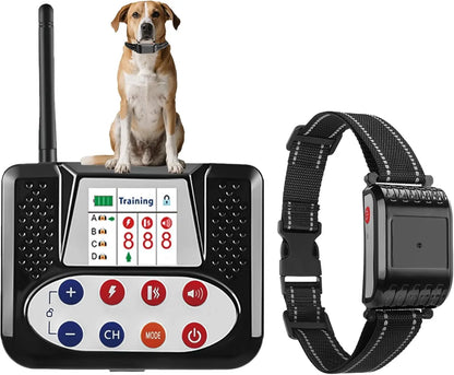 Wireless Dog Fence System, Invisible Fence with Shock/Vibration, Waterproof Adjustable Collar for Outdoor Safety