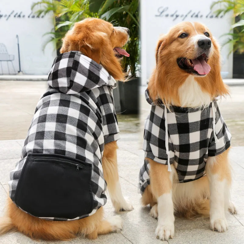 Dog Winter Coat, Pet Jacket Plaid Reversible  for Small, Medium or Large Dogs