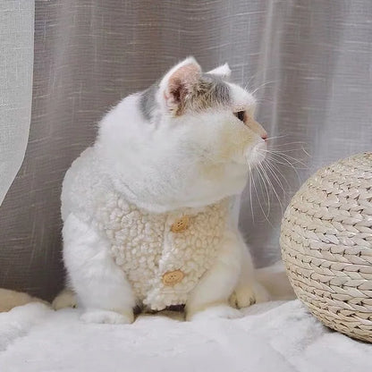 Cat clothes, warm lamb wool vest, autumn and winter pet winter clothes