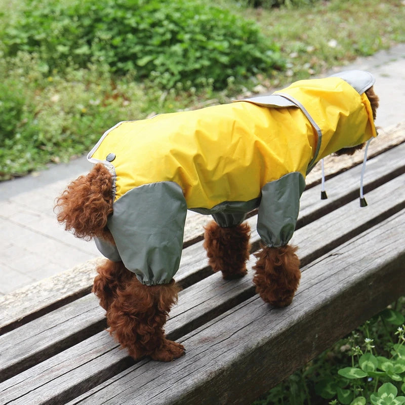Dog Raincoat Waterproof Hooded Jumpsuit Cloak For Small or Big Dogs
