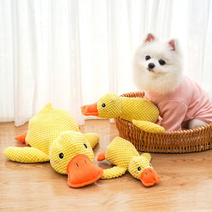 Dog Calming Duck Pet Plush Toy with Quacking Sound, Calming Duck Dog Toy Pillow Toy