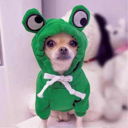 Dog or Cat Green Cute Frog Pet Sweater Pet Dogs Hoodie