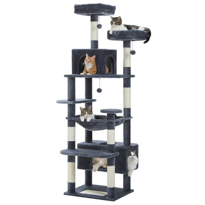 Large Cat Tree and Tower for Indoor Cats With Sisal-Covered Scratching Posts Spacious Hammock Padded Perches and Condos