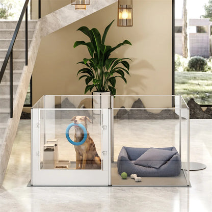 1Pc Large Acrylic Dog Playpen Cage  with Waterproof Fertility Pad