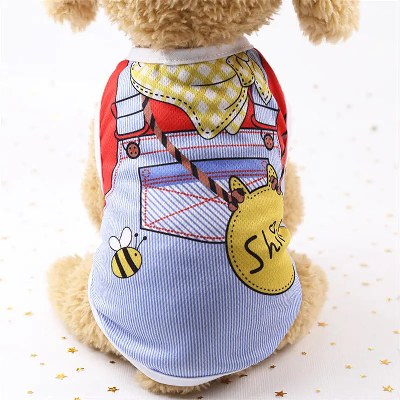 Pet Dog Clothes Cartoon Clothing Puppy Dogs Soft Vests Summer Shirt Casual T-Shirt for Small Pet Supplies