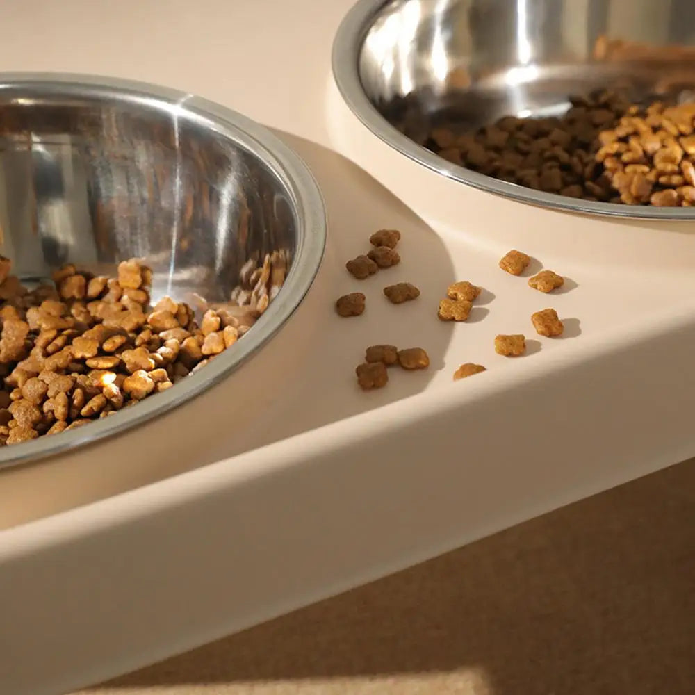 Elevated Dog Feeder, foldable Raised Stand with Double Stainless Steel Food Water Bowls for Small Medium Large Dogs