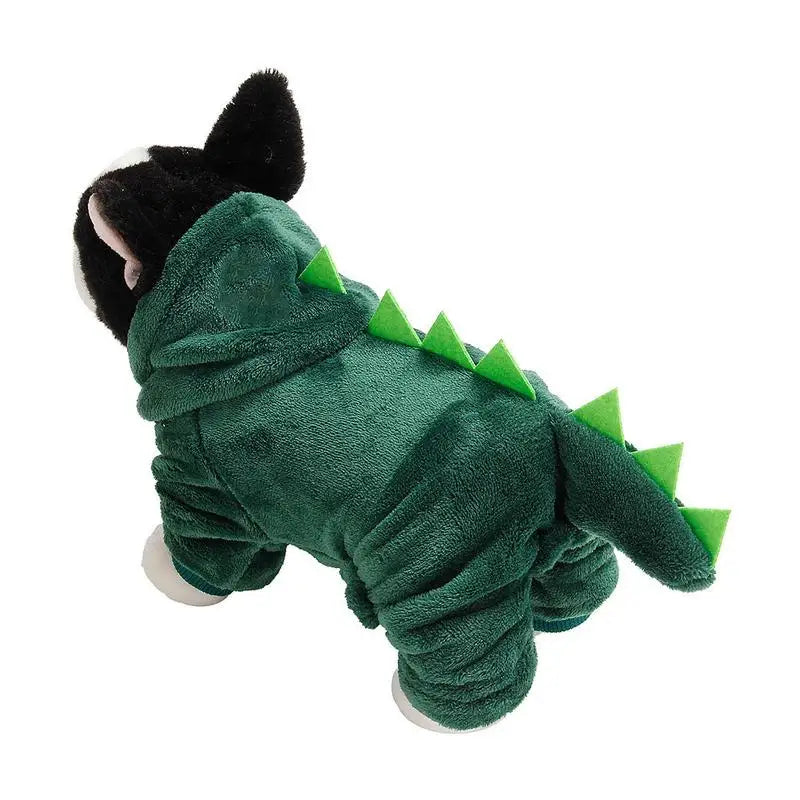 Dog Dinosaur Design Costume or Cat Dog Dinosaur Hoodies Soft And Warm