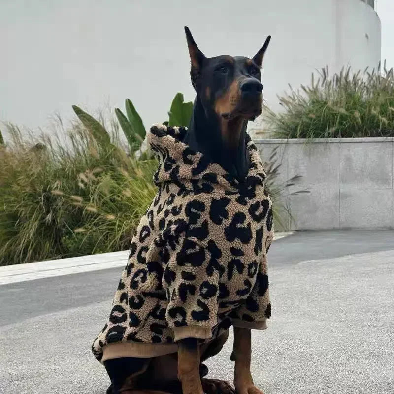 Handsome Big Dog Clothes Winter Warm Lamb Wool Clothes for Medium and Large Dog Hoodies
