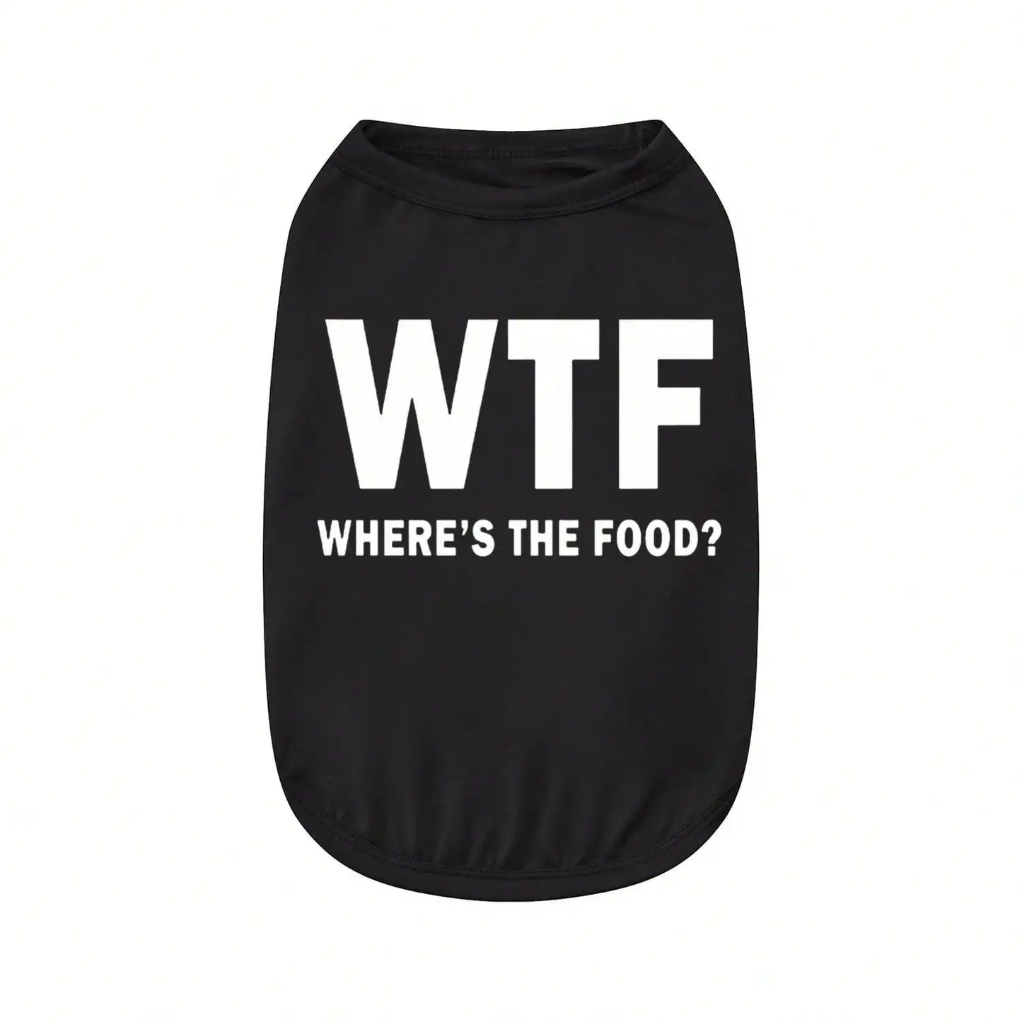 1pc Letter Print Dog Vest Tank Top, Featuring A Playful 'Where's The Food' Back Print