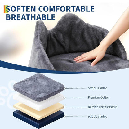 74" Tall Cat Tree For Large Cats Heavy Duty Multi-Level Anti-Tip Cat Tower With 6 Scratching Posts Top Perch & Cozy Rest Areas