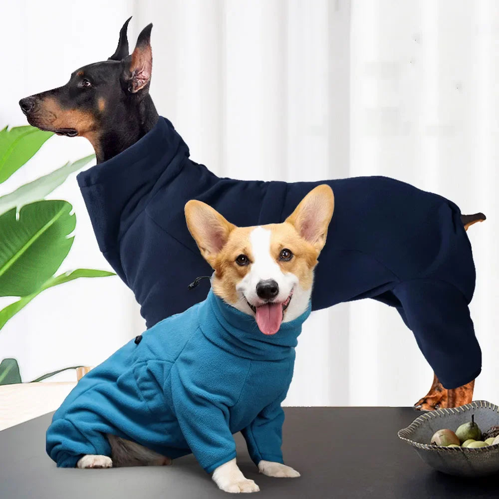 Dog Clothes Soft Fleece Pullover Pajamas For Small, Medium & Large Dogs, Warm Winter Coat