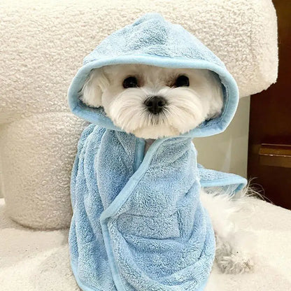 Pet Dog or Cat Towels Bathrobes With Cap Soft Drying Bath Pet For Cat Hoodies Puppy