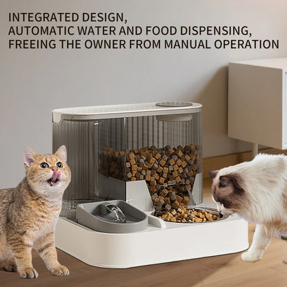Cat Automatic Feeder with Pet Bowl, Water Dispenser Pet Food Feeder Fully Automatic