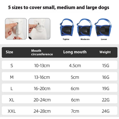 Comfortable Breathable Adjustable Dog Muzzle Anti-Bite, Anti-Eating Pet Muzzle for Small - Large Dogs, Allows Drinking
