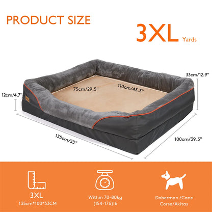 Large Orthopedic Dog Bed, Memory Foam, Pet Sofa Couch, Waterproof, Removable Cover