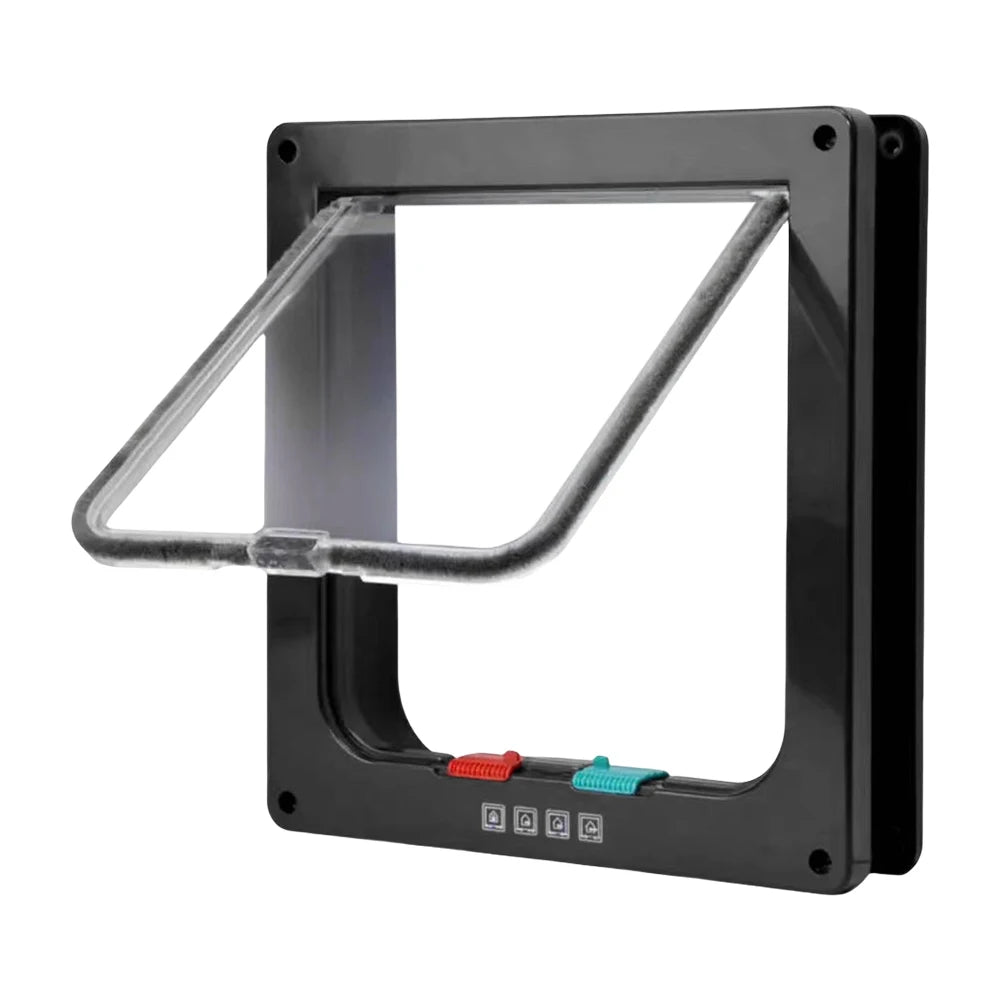 Puppy or Kitten Safety In&out Pet Door with 4 Way Security Lock Dog Cat Flap Door Cat Puppy Safety Gate Pet Doors and Sliding Door