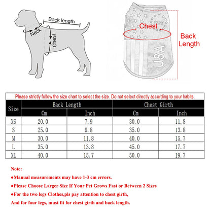 Summer Cool Clothes Mesh Breathable Vest For Small Dogs & Cats, Independence Day Pet T-shirt